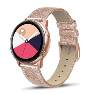 swees compatible for samsung galaxy watch 5 band 40mm 44mm / galaxy watch 5 pro band 45mm / galaxy watch 4 band, 20mm slim thin genuine leather replacement bands for galaxy watch 4 classic women men