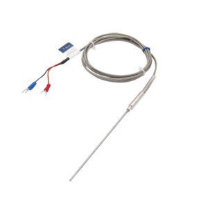 K Type Thermistor Temperature Sensor Probe Range from 0 to 600 °C Temperature Controller, 100mm/4" Long Probe Thermocouple, Probe can be Easily Bent Diameter :2mm/0.08" (2X100X2M) MT-6320-100mm