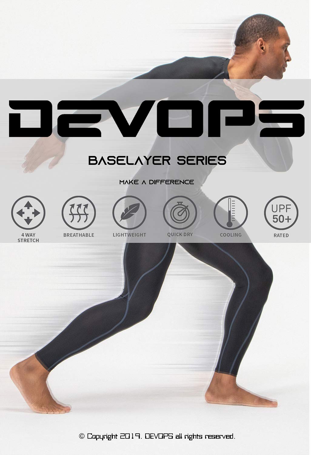 DEVOPS 2 Pack Men's 3/4 Compression Pants Athletic Leggings (X-Large, Black/Navy)