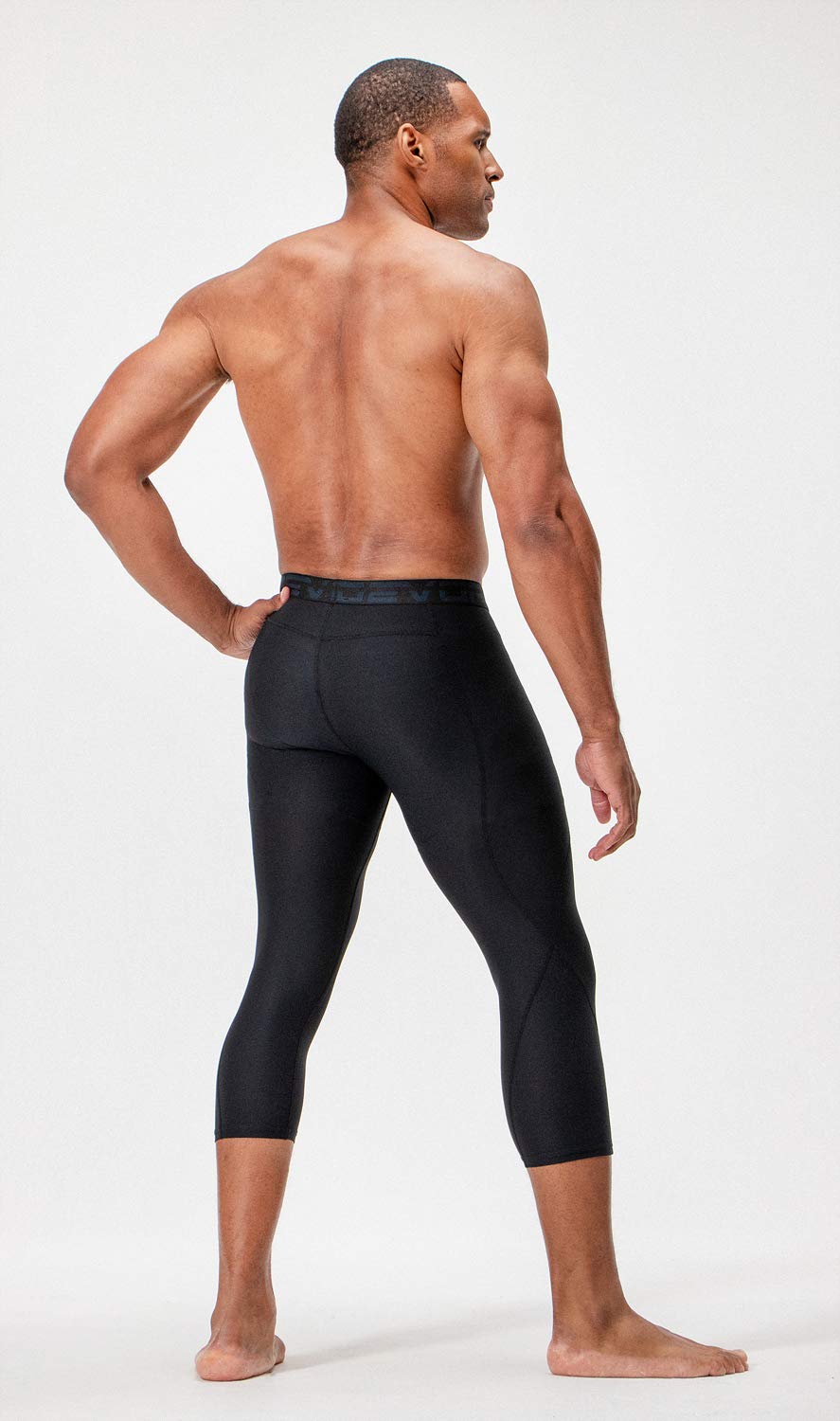 DEVOPS 2 Pack Men's 3/4 Compression Pants Athletic Leggings (X-Large, Black/Navy)