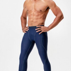 DEVOPS 2 Pack Men's 3/4 Compression Pants Athletic Leggings (X-Large, Black/Navy)