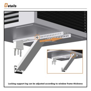 LBG Products AC Window Air Conditioner Bracket Heavy Duty Support Up to 165 lbs, Designed for 9,000 to 22,000 BTU Universal A/C Unit (LBW-L)