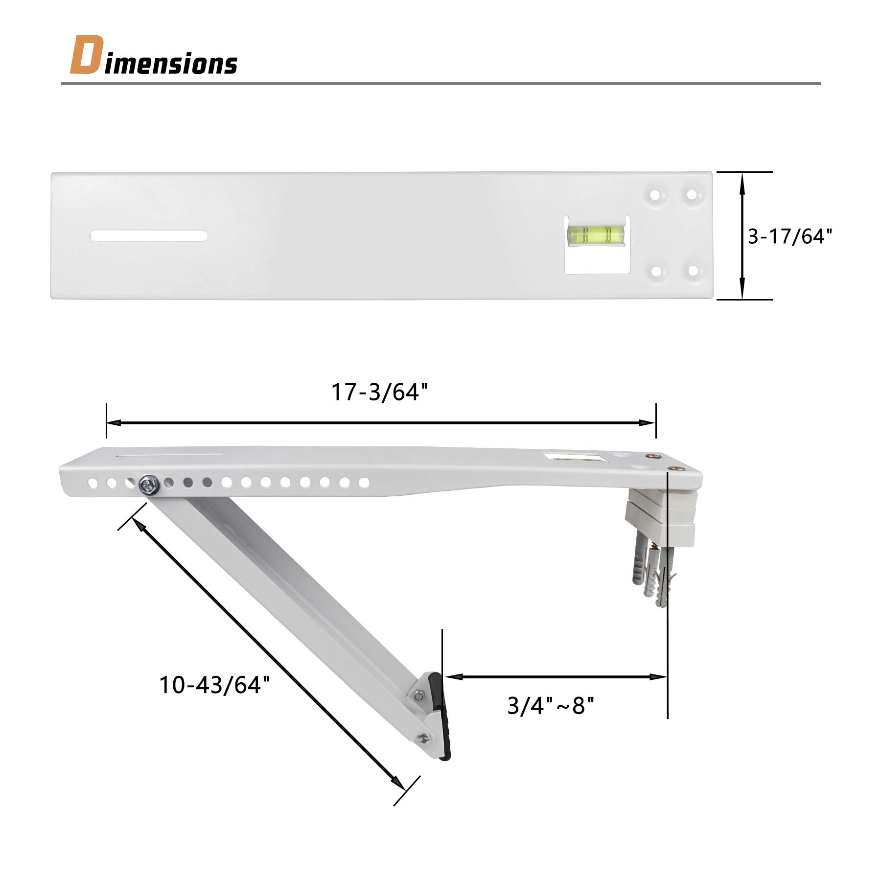 LBG Products AC Window Air Conditioner Bracket Heavy Duty Support Up to 165 lbs, Designed for 9,000 to 22,000 BTU Universal A/C Unit (LBW-L)