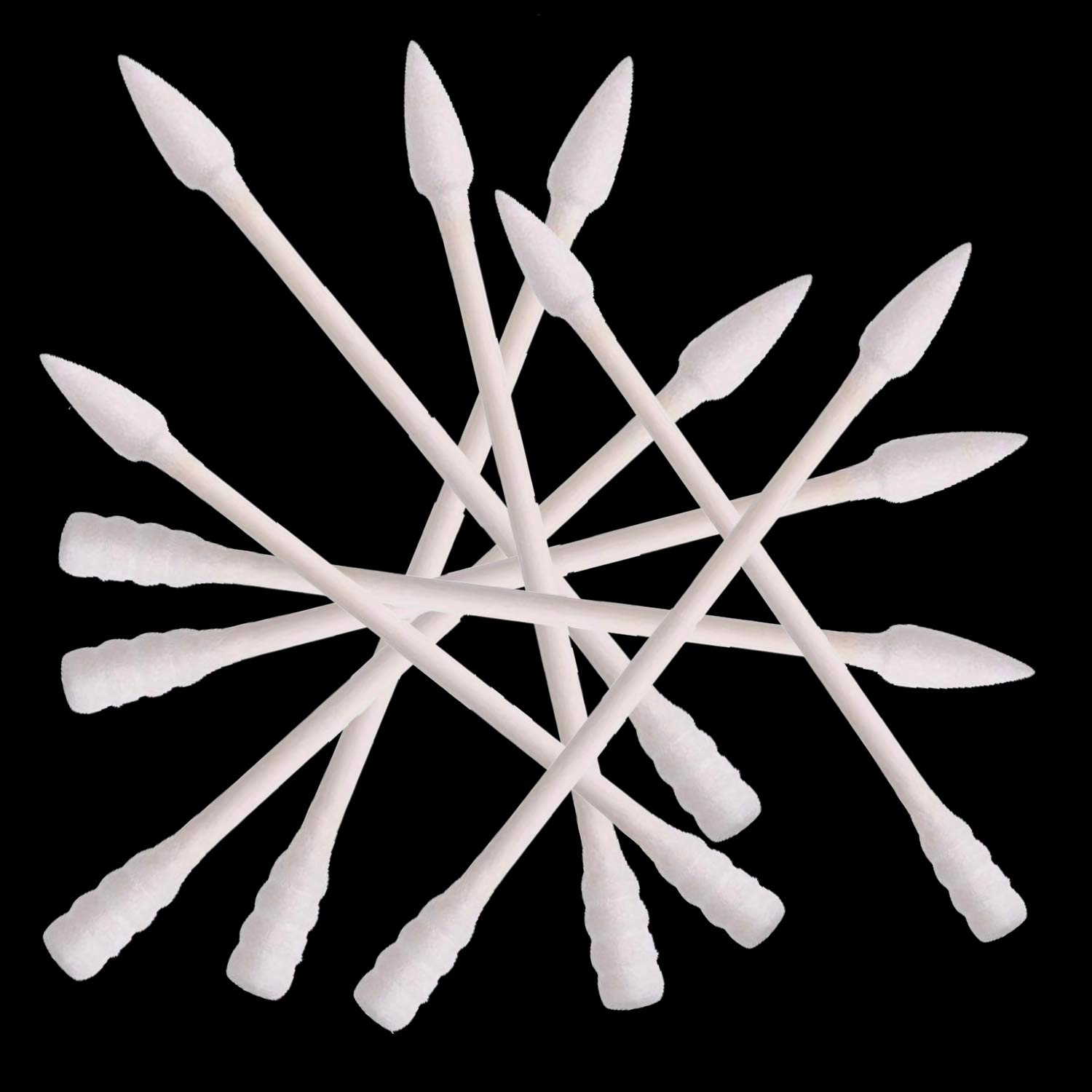 800 Pieces Cotton Swabs, Double Tipped Precision Tips Cotton Buds Spiral Head Multipurpose Safe Highly Absorbent Hygienic Cleaning Sterile Sticks (4 Packs, 200 Pcs, 1 Pack)