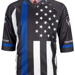 World Jerseys Thin Blue Line Men's 3/4 Sleeve Mountain Bike Jersey (XXX-Large)