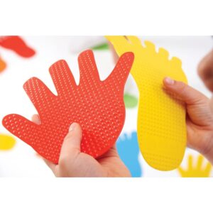 edxeducation-63525 Hand and Foot Mark Set - Includes 2 Large Die for Gameplay - Create Obstacle Courses - Tool for Gross Motor Skills, Occupational Therapy