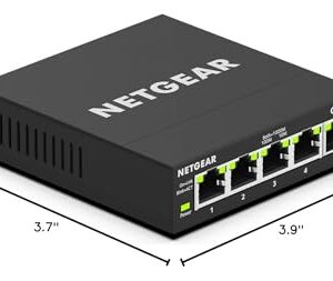 NETGEAR 5-Port Gigabit Ethernet Plus Switch (GS305E) - Desktop or Wall Mount, Home Network Hub, Office Ethernet Splitter, Silent Operation