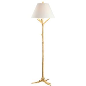 JONATHAN Y JYL3070A Arbor 63.5" Faux Bois Resin LED Floor Lamp, Contemporary, Modern, Elegant, Office, Living Room, Family Room, Dining Room, Bedroom, Hallway, Foyer, Gold Leaf