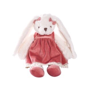 dilly dudu 2020 holiday plush bunny rabbit stuffed animal soft toys cuddly dolls best gifts 12-inch (pink)