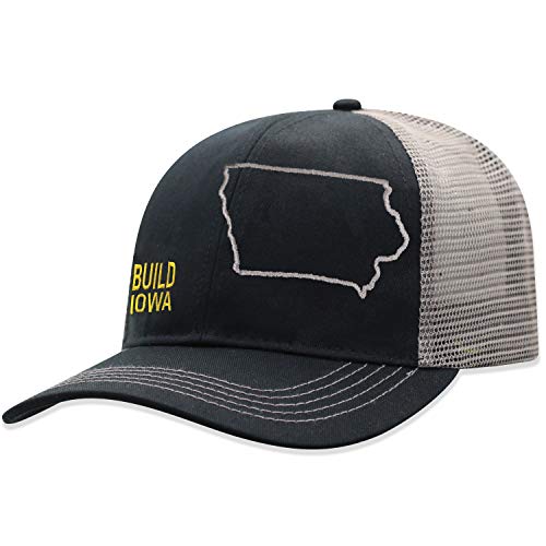 John Deere Build State Pride Cap-Black and Gray-Iowa