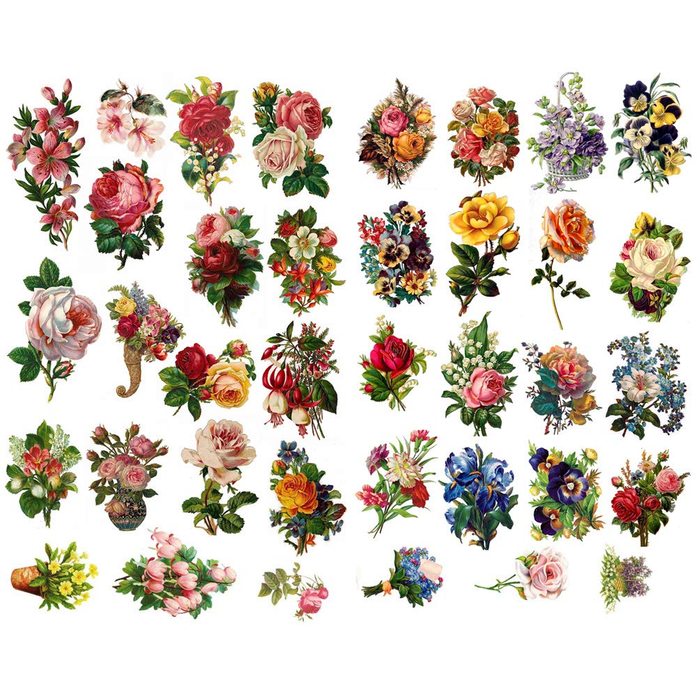 Seasonstorm Spring Bouquet of Flowers Precut Anti-UV Waterproof Decoration Album Planner Stickers Scrapbooking Diary Sticky Paper Flakes (PK045)