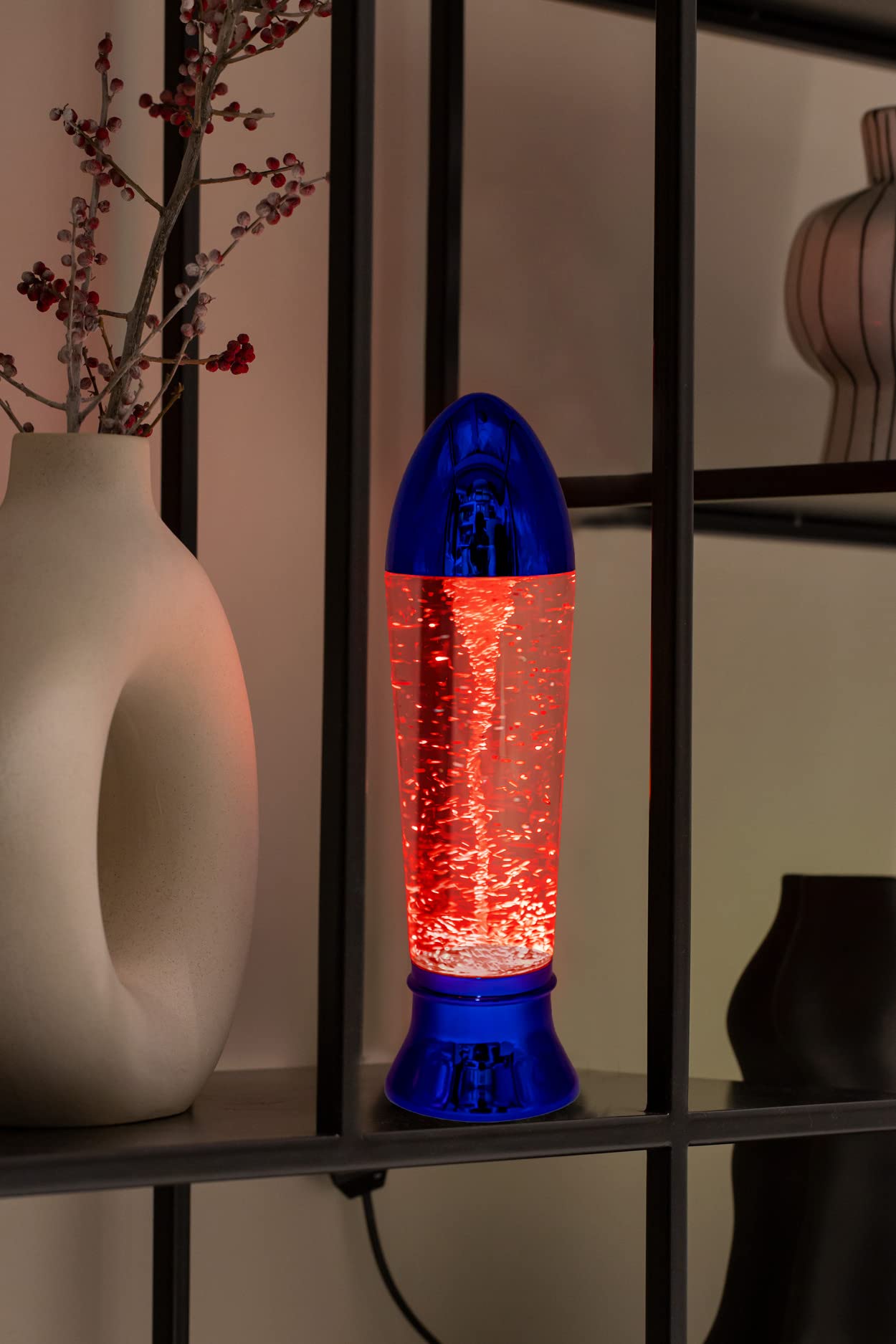 YAKii Tornado Lamp 10.5" LED Color Changing,Tornado Maker, Room Decor,Battery/USB Cable Operated Blue