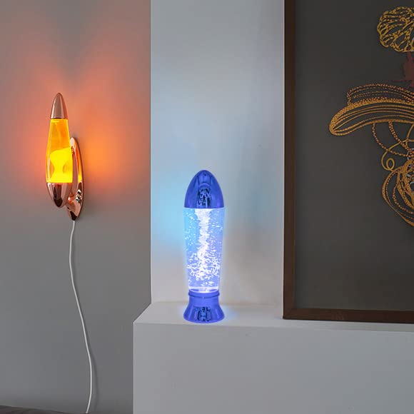 YAKii Tornado Lamp 10.5" LED Color Changing,Tornado Maker, Room Decor,Battery/USB Cable Operated Blue