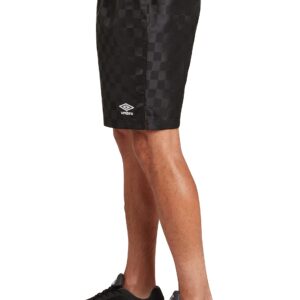 Umbro Mens Checkered Short, Black Beauty/White, X-Large US