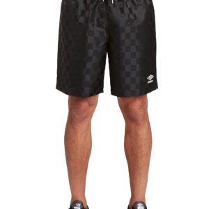 Umbro Mens Checkered Short, Black Beauty/White, X-Large US