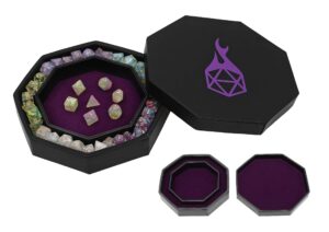 forged dice co. dice tray arena rolling tray and storage compatible with any dice game, d&d and rpg gaming (purple)