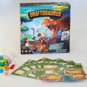 Ankama Draftosaurus - Bringing The Jurassic Era Alive- in Draftosaurus, Your Goal is to Have The Dino Park Most Likely to Attract Visitors, Family Fun Drafting Game, for 2 to 5 Players, Ages 8 and Up