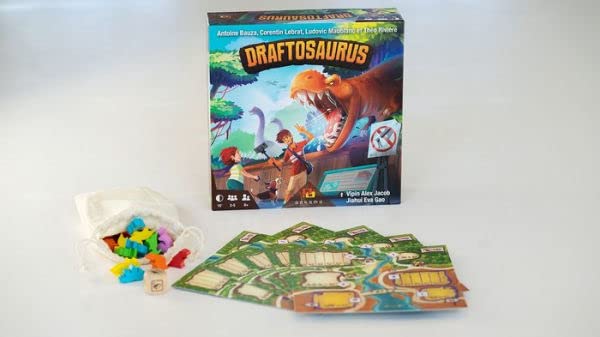 Ankama Draftosaurus - Bringing The Jurassic Era Alive- in Draftosaurus, Your Goal is to Have The Dino Park Most Likely to Attract Visitors, Family Fun Drafting Game, for 2 to 5 Players, Ages 8 and Up