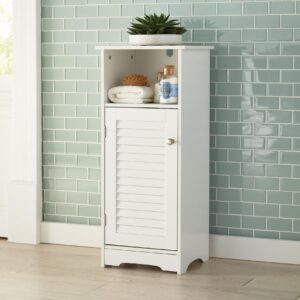 brylanehome louvre short cabinet with cubby - white