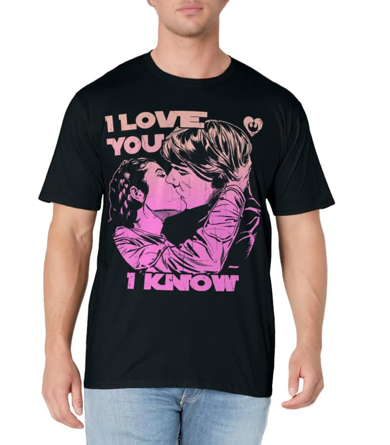 Star Wars Han Leia THE KISS "I Love You. - I Know.." T-Shirt T-Shirt