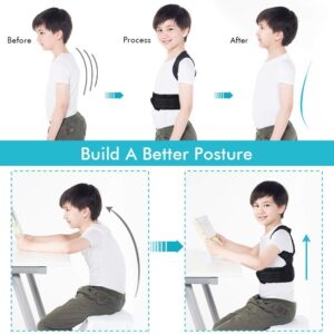 Posture Corrector for Kids, Upper Back Posture Brace for Teenagers Back Straightener Support Under Clothes Spinal Support to Improve Slouch, Prevent Humpback, Relieve Back Pain