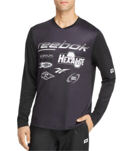 reebok classic motocross long sleeve tee, black, x-large