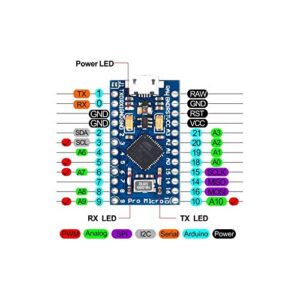 Pro Micro ATmega32U4 5V 16MHz Micro-USB Development Module Board with 2 Row pin Header Compatible ard-uino Leonardo Replace ATmega328 Pro Mini