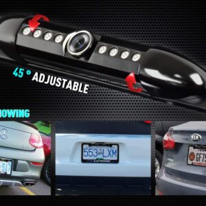 Backup Camera Car Dash Security Sensor Camera License Plate Frame Camera Car Rear View Camera Waterproof Backup Camera led Reverse Camera with 8 LED Night Version Auto Reverse