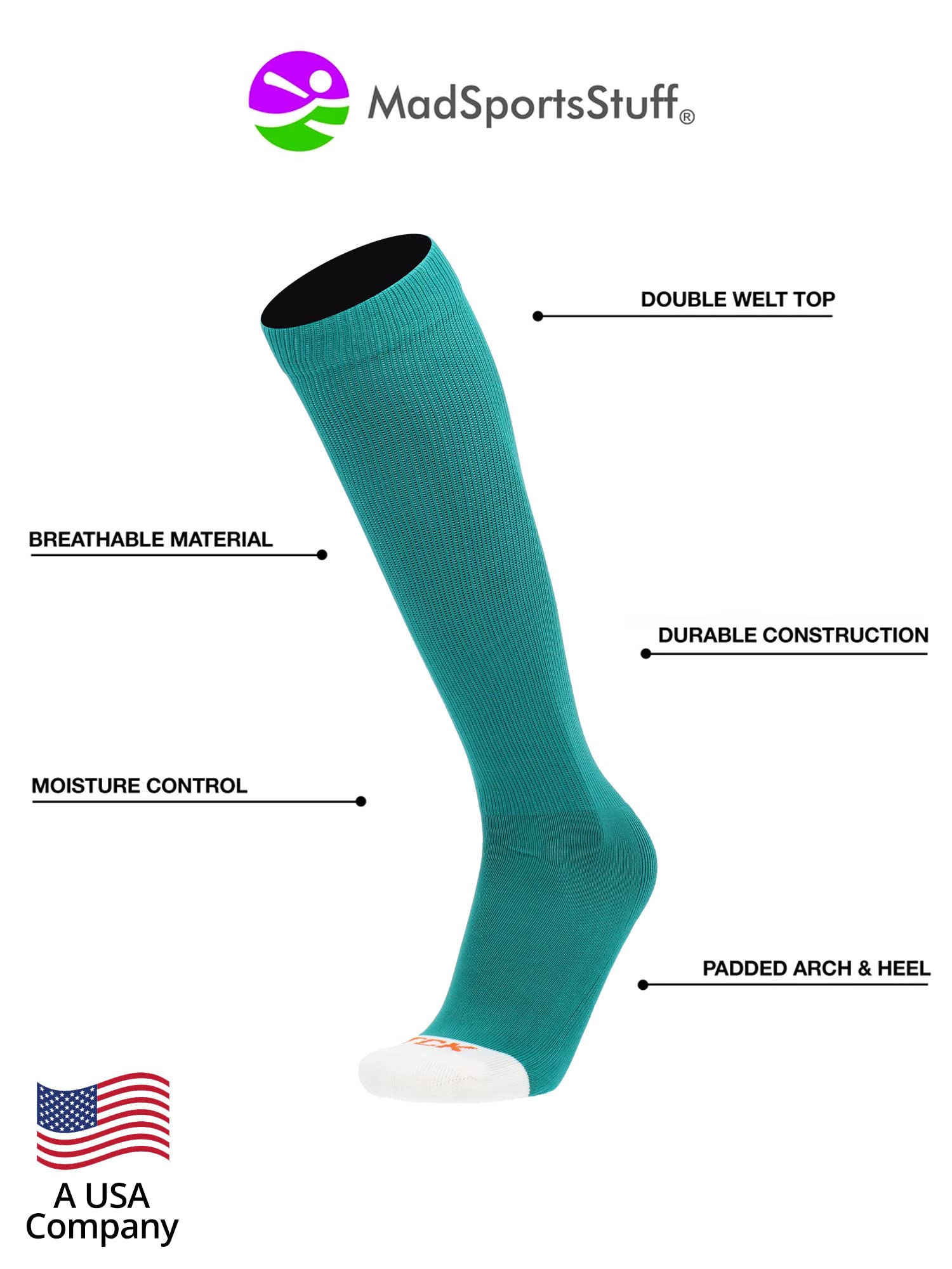 MadSportsStuff Baseball Socks - for Boys or Men Girls or Women - Softball Football - Youth and Adult sizes