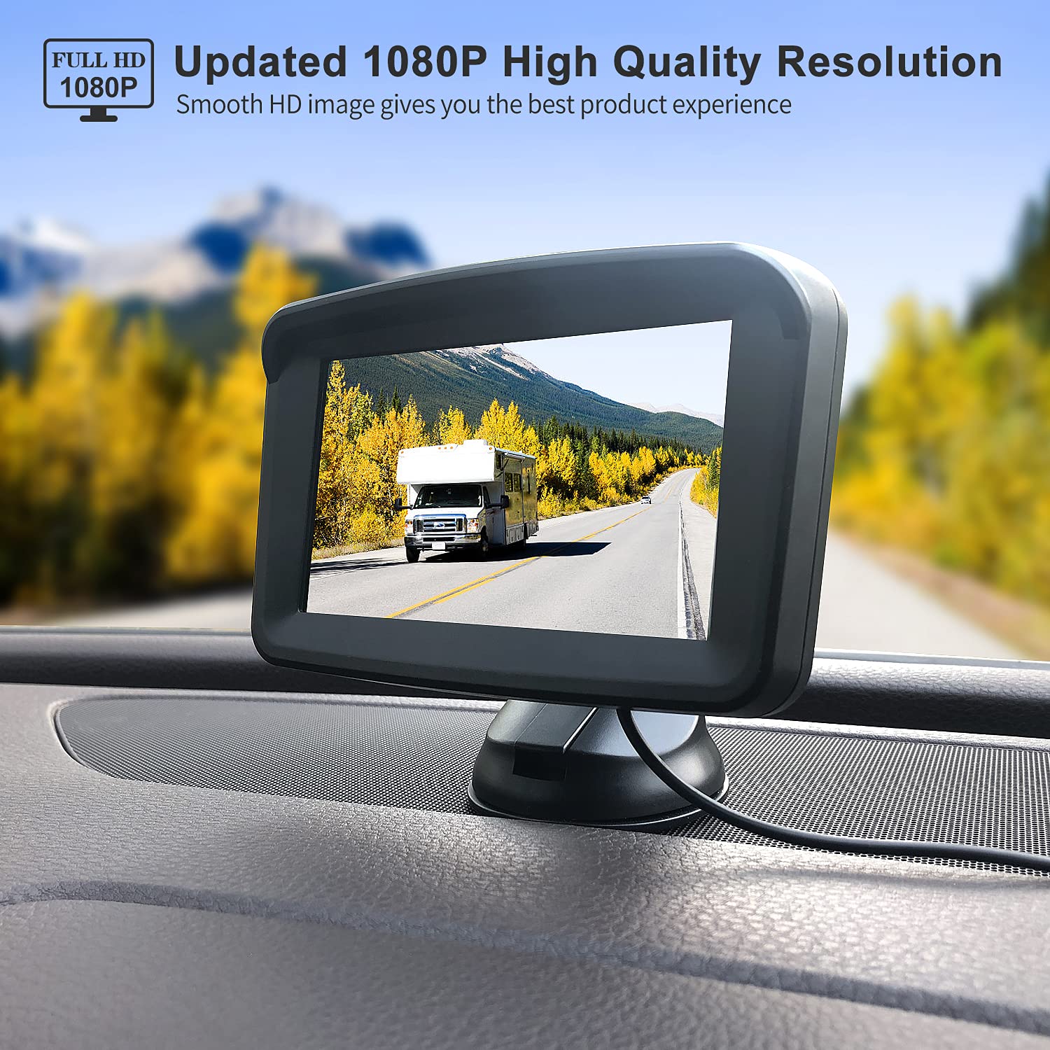 Backup Camera for Truck: 5''HD 1080P Front Rear View Monitor kit IP69 Waterproof Night Vision DIY Grid Lines for Car RVs Trucks Campers Bus Semi-Trailers Pickup Xroose S3