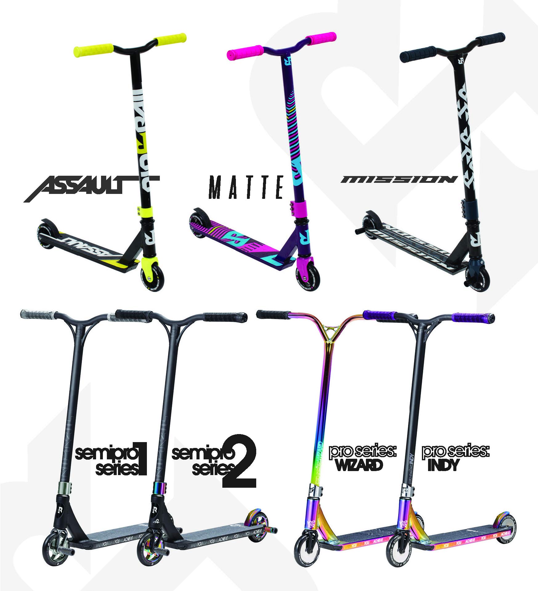 Riprail Mission Stunt Scooter for Skatepark. Pro Scooter for Kids 43" Inches and Up. Unisex Trick Scooter for All Skill Levels. Performance BMX Scooter for Beginner or Professional - Black/Blue