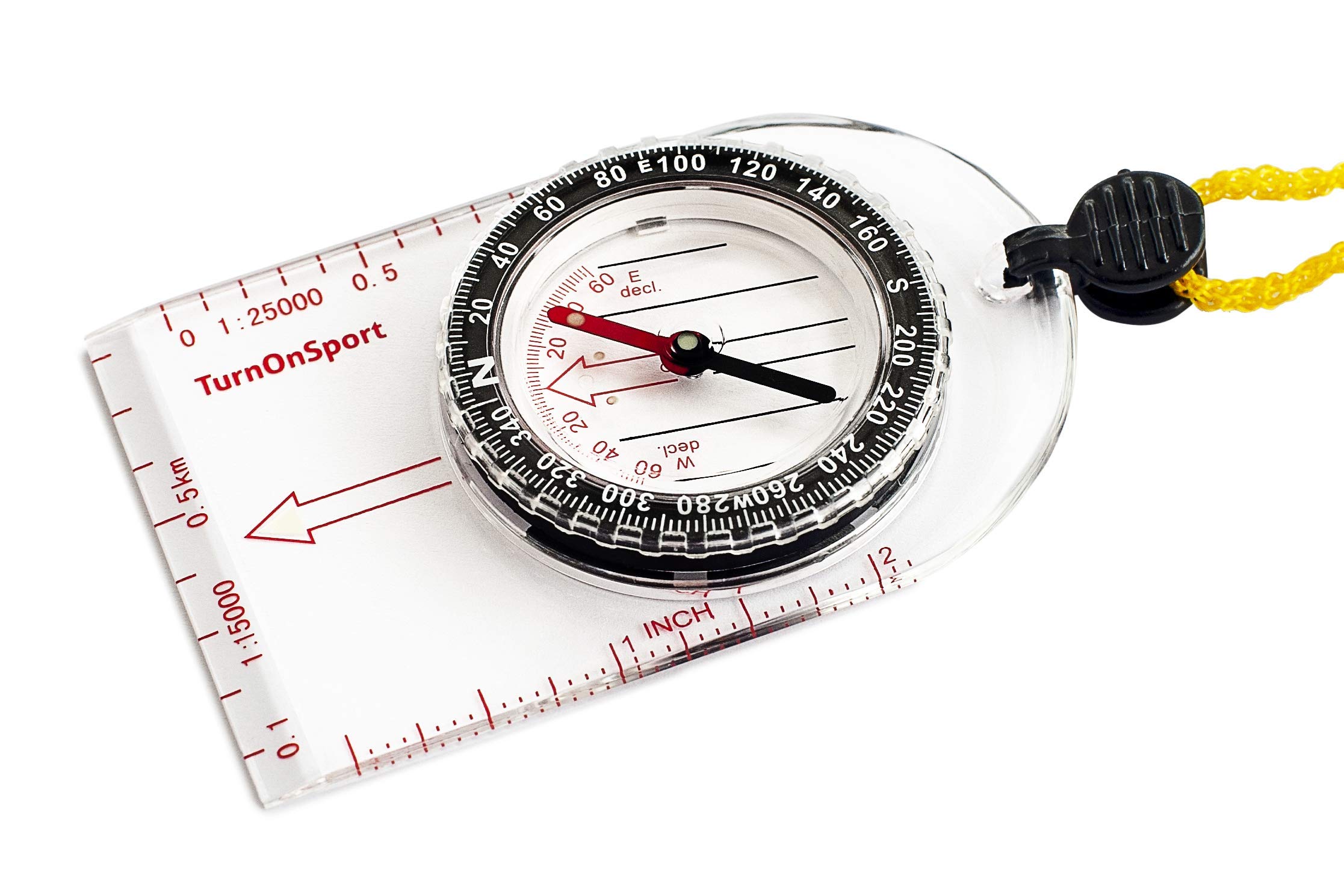 Boy Scout Hiking Compass TurnOnSport | Orienteering Compass for Kids Map Navigation - Small Survival Compass - Waterproof & Lightweight Small Survival Compass - Mini Camping Compass - Kids Camping Kit