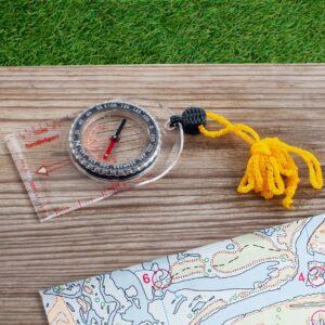 Boy Scout Hiking Compass TurnOnSport | Orienteering Compass for Kids Map Navigation - Small Survival Compass - Waterproof & Lightweight Small Survival Compass - Mini Camping Compass - Kids Camping Kit