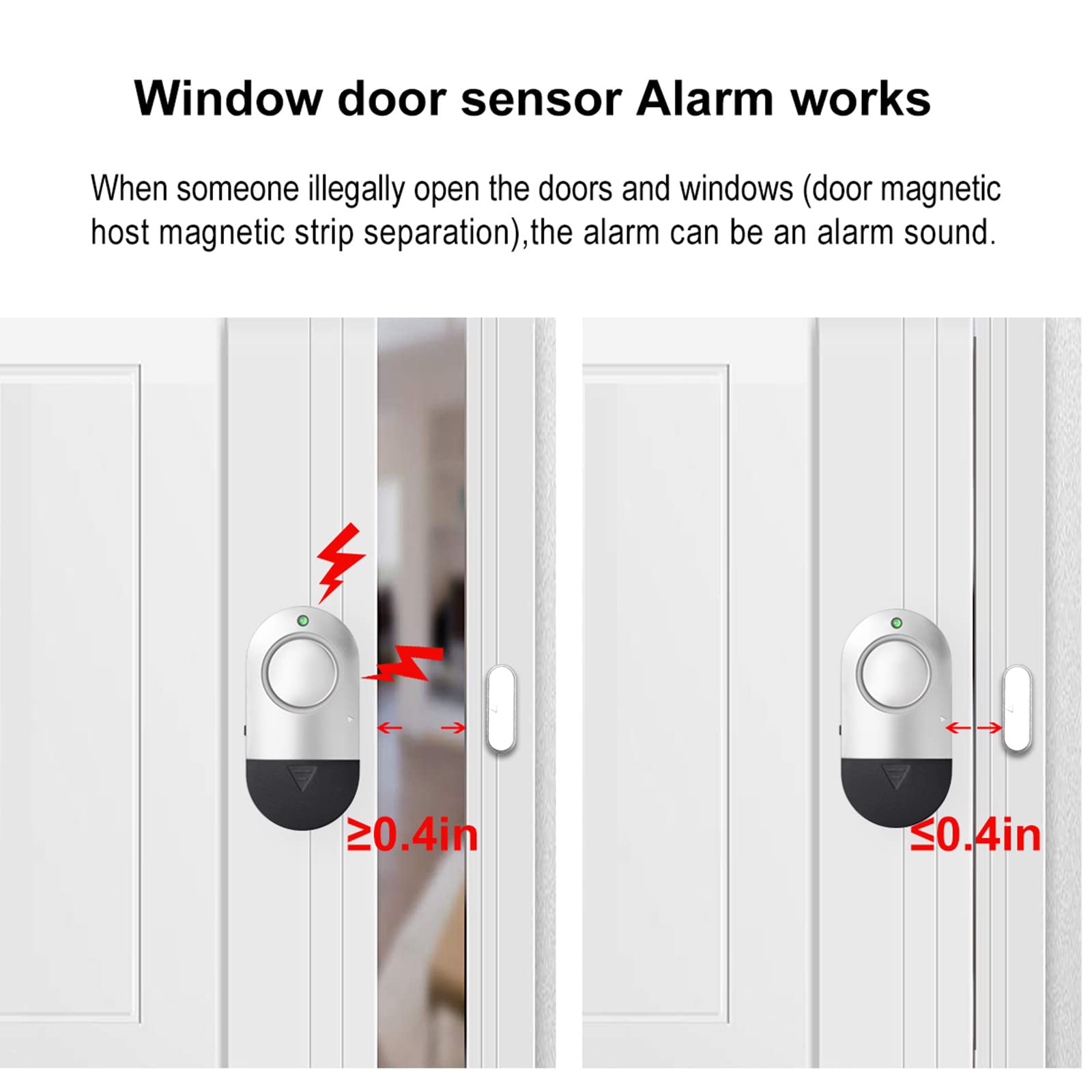 Door Window Alarm, 120DB Door Alarms for Kids Safety, Door Chime for Store Home