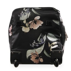 BEBE Women's 30" Rolling Duffel, Black Floral, One Size