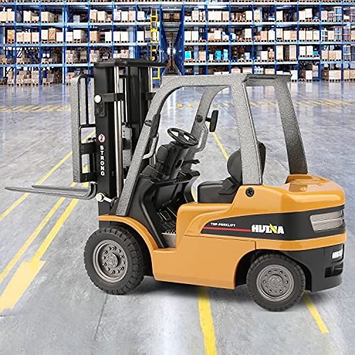 1/50 Scale Diecast Forklift Truck Toys, High Detail Metal Construction Vehicles Model Toy for Kids (Forklift)