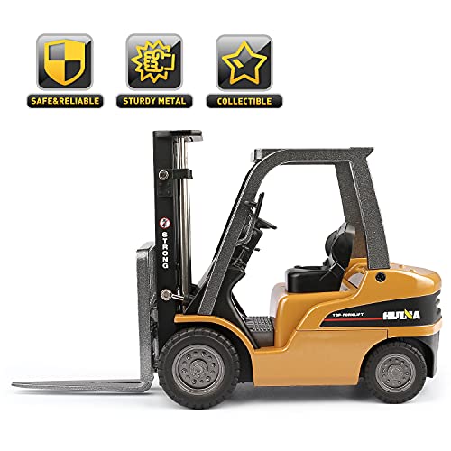 1/50 Scale Diecast Forklift Truck Toys, High Detail Metal Construction Vehicles Model Toy for Kids (Forklift)