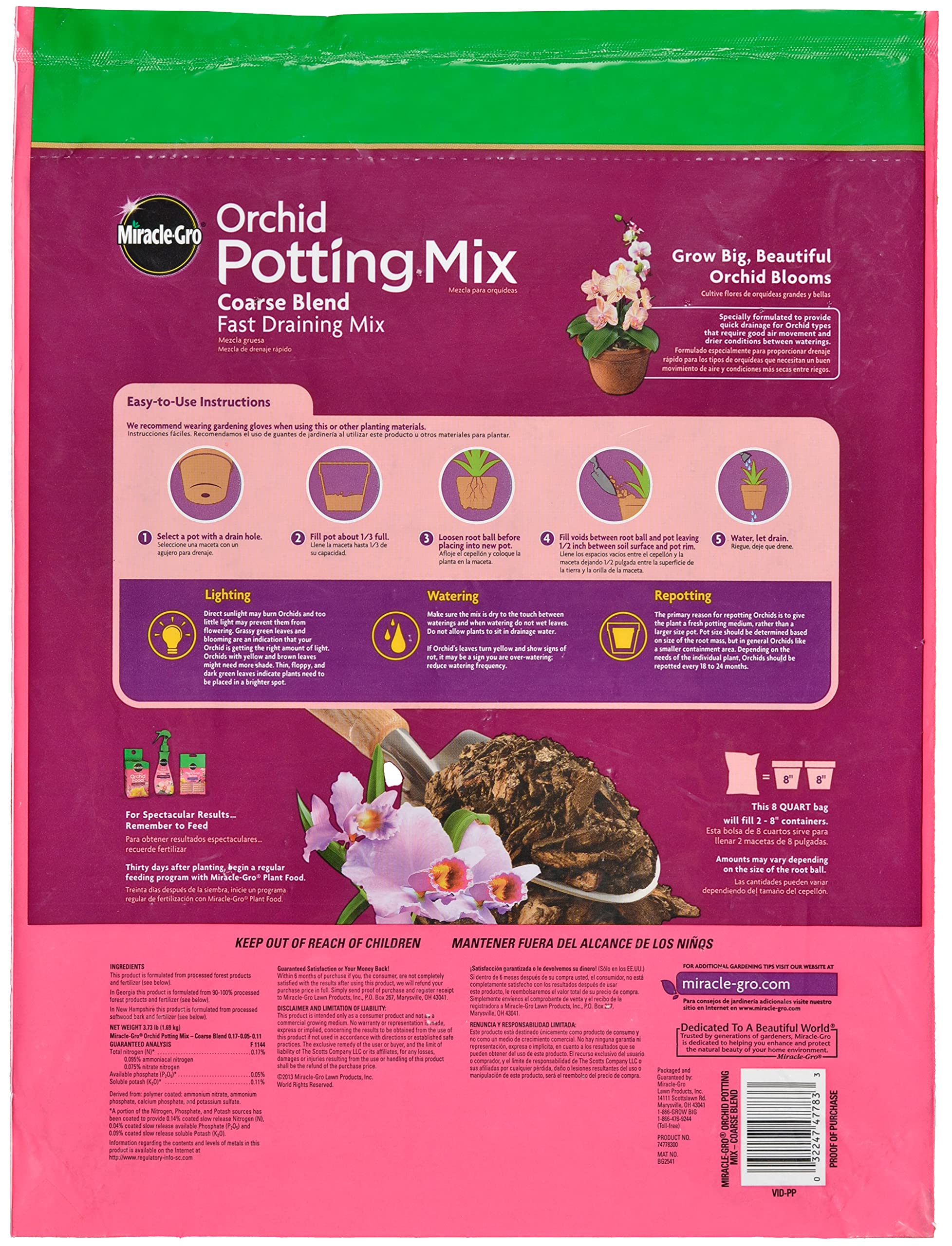 Miracle-Gro Orchid Potting Mix, 8-Quart (2 Pack) (Currently Ships to Select Northeastern & Midwestern States) (2)