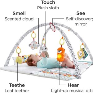 Fisher-Price Baby Playmat Perfect Sense Deluxe Gym Extra Large With Lights Music And 6 Moveable Sensory Toys