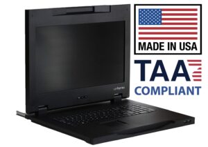 kvm console 17.3 full hd - made in usa - taa compliant - 1u rackmount console rack - server rack mount monitor with 1920 x 1080 resolution - rackmount monitor with vga & display port by uptyma