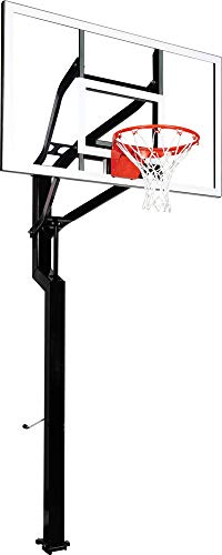 Goalsetter All-American In Ground Adjustable Basketball System with 60-Inch Acrylic Backboard and Single Static Rim, Black (SS45560A1)