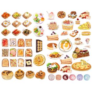 seasonstorm bread cake pizza food precut anti-uv waterproof decoration notebook planner stickers scrapbooking diary sticky paper flakes (pk014)