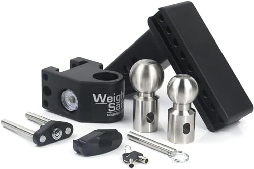 Weigh Safe Adjustable Trailer Hitch Ball Mount - 6" Adjustable Drop Hitch for 2.5" Receiver - Premium Heavy Duty Steel Trailer Tow Hitch with Built in Weight Scale for Anti Sway - 22,000 GTW