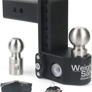 Weigh Safe Adjustable Trailer Hitch Ball Mount - 6" Adjustable Drop Hitch for 2.5" Receiver - Premium Heavy Duty Steel Trailer Tow Hitch with Built in Weight Scale for Anti Sway - 22,000 GTW