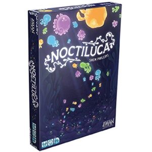 z-man games noctiluca board game - dive into the glowing depths in this colorful dice game! strategy game for kids & adults, ages 8+, 1-4 players, 30 minute playtime, made