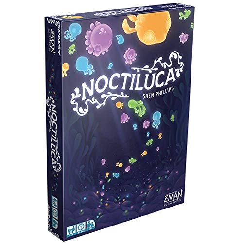 Z-Man Games Noctiluca Board Game - Dive into The Glowing Depths in This Colorful Dice Game! Strategy Game for Kids & Adults, Ages 8+, 1-4 Players, 30 Minute Playtime, Made