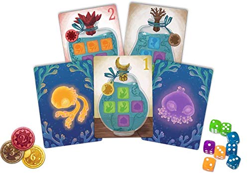 Z-Man Games Noctiluca Board Game - Dive into The Glowing Depths in This Colorful Dice Game! Strategy Game for Kids & Adults, Ages 8+, 1-4 Players, 30 Minute Playtime, Made