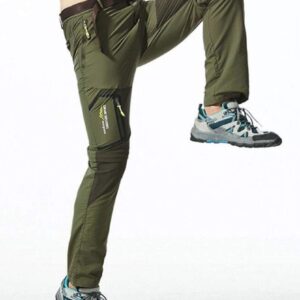 Men's Water-Repellent Quick Dry Convertible Pants Army Green Asian 2XL