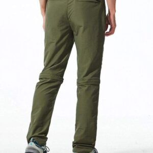 Men's Water-Repellent Quick Dry Convertible Pants Army Green Asian 2XL