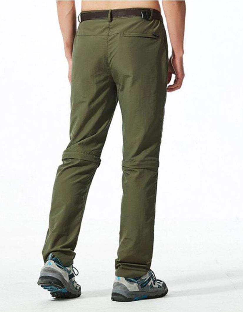 Men's Water-Repellent Quick Dry Convertible Pants Army Green Asian 2XL